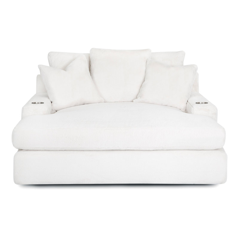 Dovray Upholstered Chaise Lounge, Yes, White