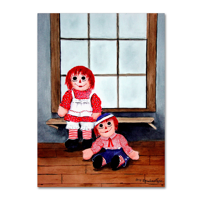 «Raggedy Ann And andy» de Dugazon, reproduction sur toile tendue, H 19 po x l 14 po