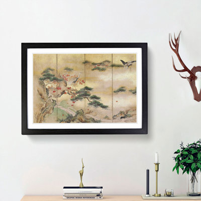 The Cranes Beside a Lake by Hashimoto Gaho - Picture Frame Painting Print on MDF