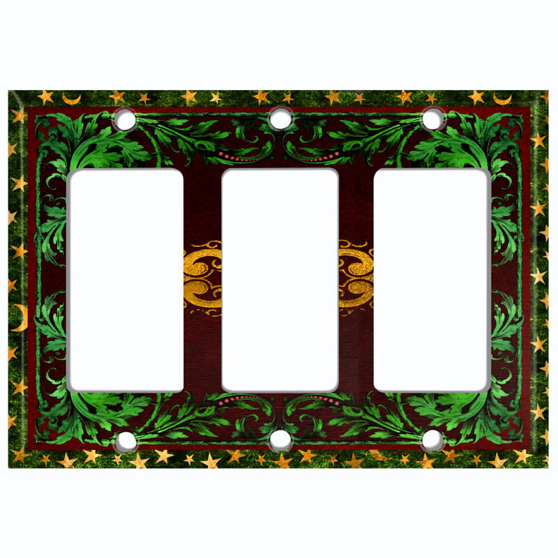 Patterned 3 - Gang Toggle Light Switch Standard Wall Plate