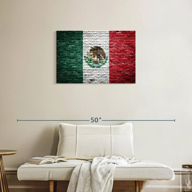 Borges Bricked Mexican Flag, 20" H x 30" W