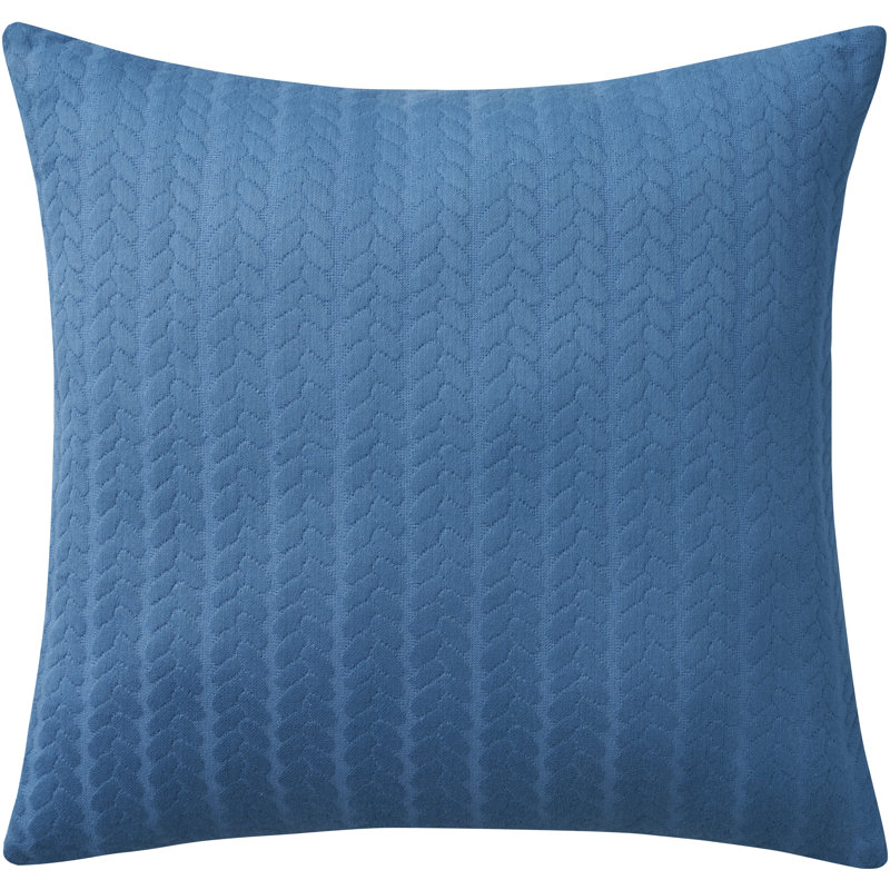 EE255-018018 100% Cotton Throw Square Pillow Cover, Blue
