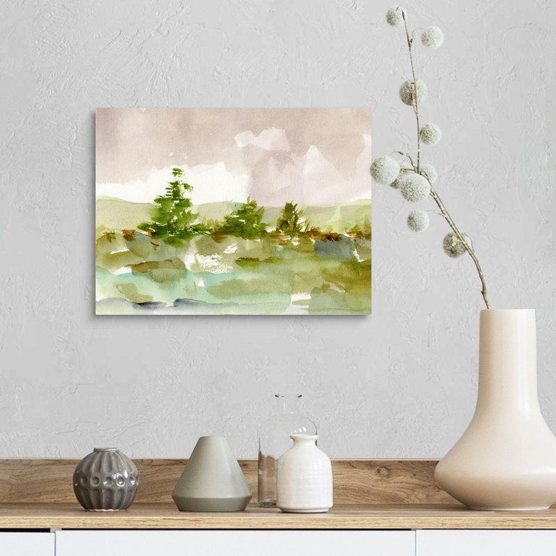 «Morning Retreat I» par Ethan Harper - reproduction d'art, H 12 po x l 16 po x P 1,25 po, Toile tendue