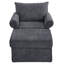 37.5" Accent Chair With Ottoman, Plush Chenille Upholstered Armchair, Stylish Single Sofa Chair-1675345081