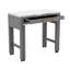 Table de salle à manger rectangulaire à hauteur de comptoir, table, tiroir, 2 tabourets, bois massif beige / blanc avec plateau, glissières à roulement, gris / beige-197828903