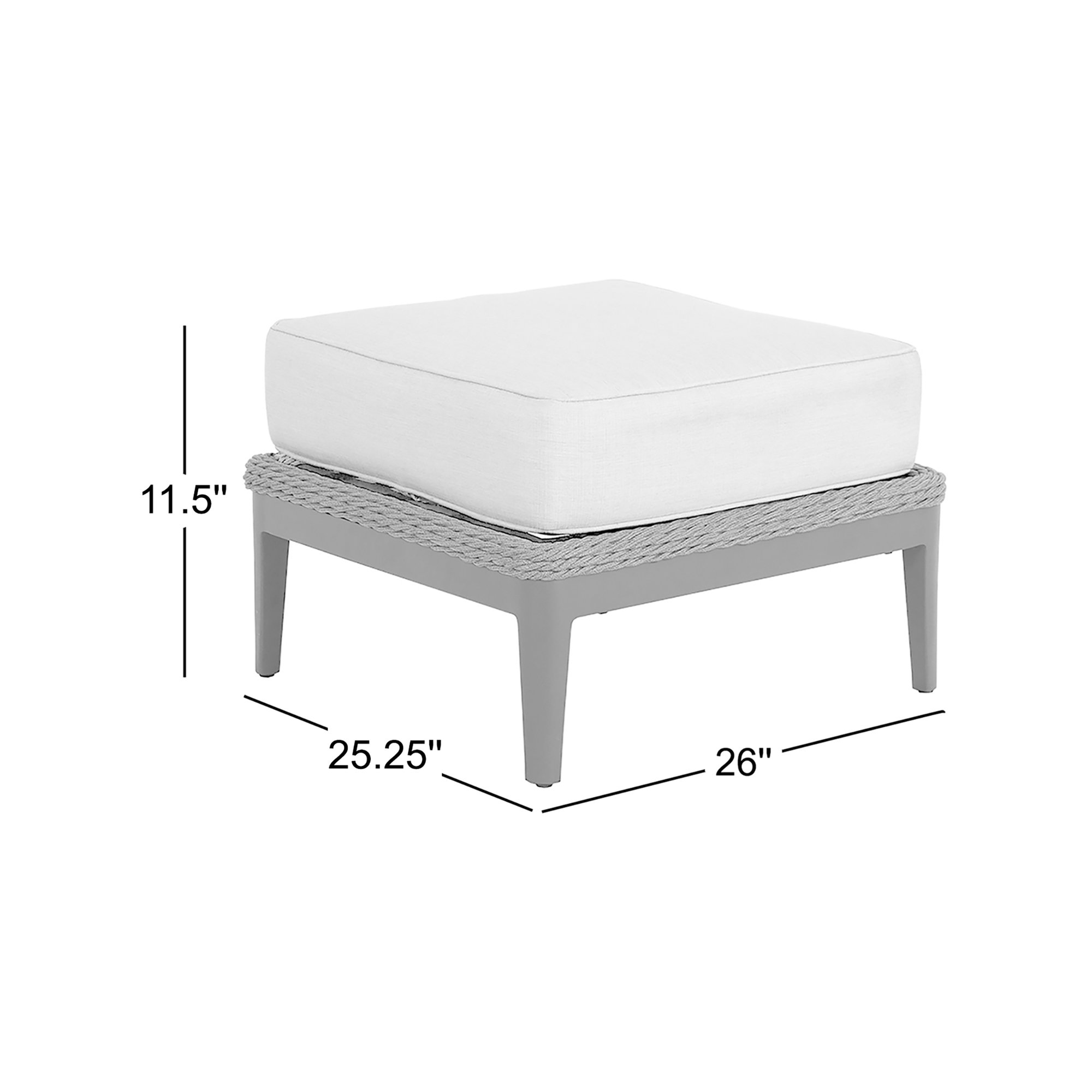 Aberdeen Outdoor Ottoman with Sunbrella® Cushion, Echo Midnight Sunbrella®