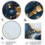 «Gold and Blue Geode», art mural abstrait en métal à encre liquide-1753230166