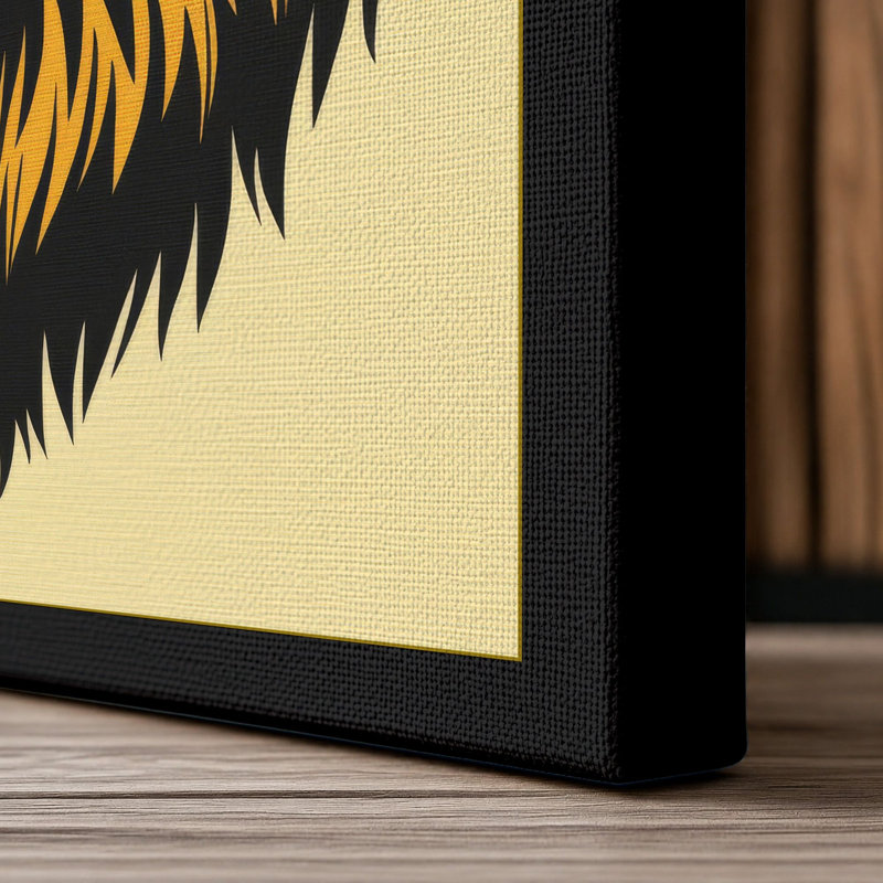 Noble Lion Rustic - Wrapped Canvas, 24x16 - 61.0 x 40.6 cm, Black Border