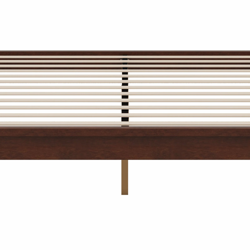 Wood Platform Bed Frame, With Wood Slat Support, Chocolate