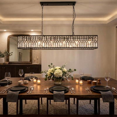 Alissya 6 - Light Crystal Kitchen Island Pendant Light