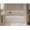 Baignoire alcôve moderne de 60 po x 36 po avec dossier ergonomique et base antidérapante, drain à gauche, blanc brillant - LUXE