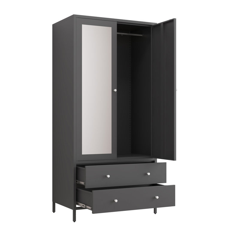 Armoire de rangement en métal pour vêtements, Noir