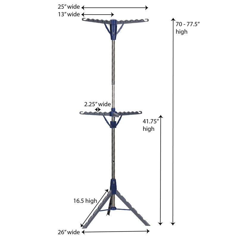 Michiah Foldable Tripod Drying Rack, Blue