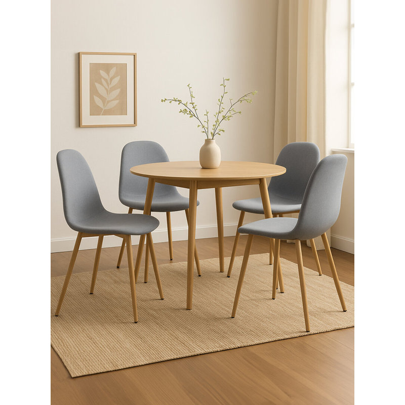 Polyester Upholstered Metal Side Chair, Black