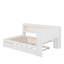 Lit de jour en bois pleine grandeur avec tablettes, DEL et lit gigogne-119295787
