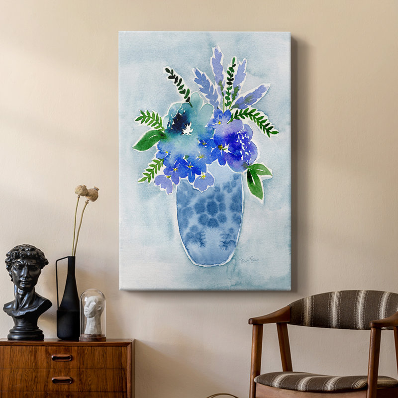 Bouquet bleu I - galerie Cavas sur mesure, H 18 po x l 12 po