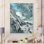 Marbre noir et bleu abstrait I - peinture sur toile