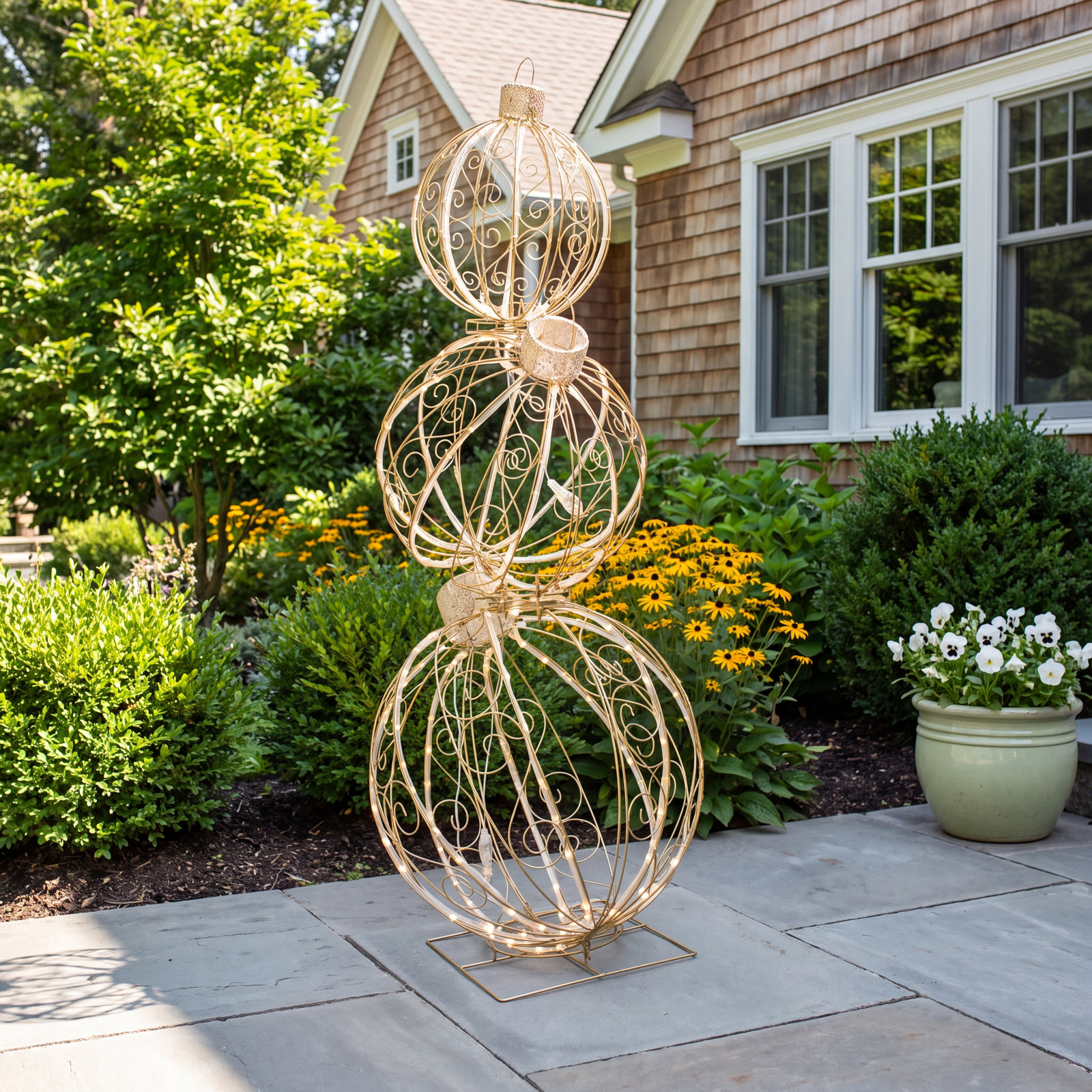 51" Stacked Christmas Ornaments Yard Decor