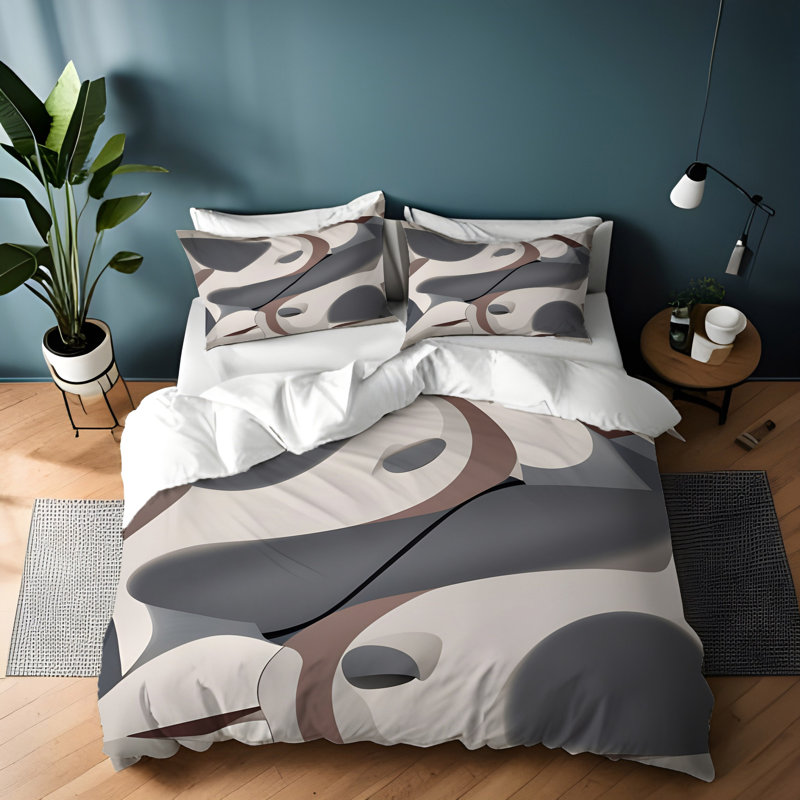 Ensemble de housse de couette , Housse de couette simple + 1 taie décorative pour