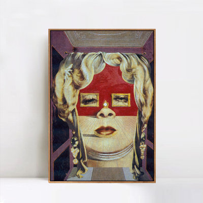 Reproduction d'art giclée sur toile encadrée par Salvador Dali, art mural pour salon, décorations pour bureau à domicile (cadre de couleur bois mince, 20 po x 30 po)