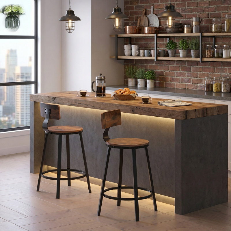 Aiyanna Counter Stool with Metal Frame