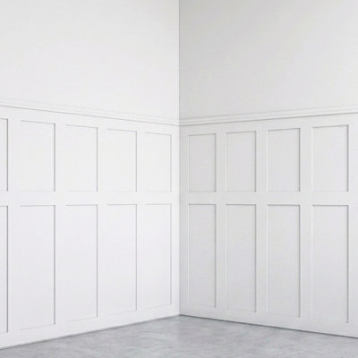 Art3d 94.5" x 54" Paintable MDF Board and Batten Wainscoting Wall Panel Kit for Accent Walls