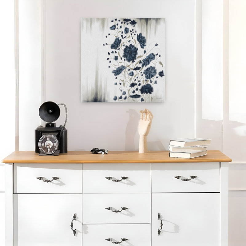 Doozies, art abstrait contemporain de fleurs, H 18 po x l 18 po