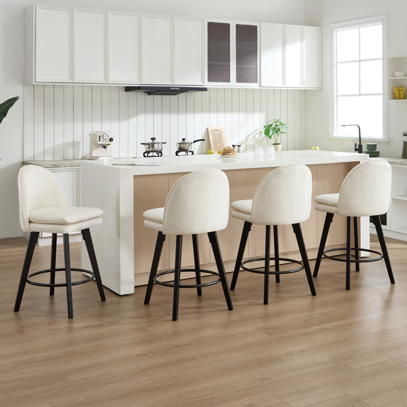 26'' Swivel Counter & Bar Stool, Beige