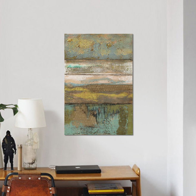 « segmented textures ii », impression sur toile, H 26 po x l 18 po x P 1,5 po, Toile tendue, Pas de tapis