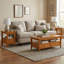 Table de bout transitionnelle en bois massif avec tiroir de rangement de style Shaker chaleureux-813628932-813628930