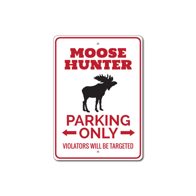 Enseigne en aluminium Moose Hunter, H 18 po x l 12 po x P 0,06 po