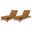 2 Pacific Teak Outdoor Chaise Loungers-1215461698
