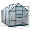 Aaliegha 6 x 10ft Polycarbonate Greenhouse Walk in Slide Door Dark Green