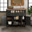 46.5'' Farmhouse Kitchen Island with Beaded Drape, Power Outlet, Drop Leaf, and Ample Storage on Lockable Wheels.-66335172