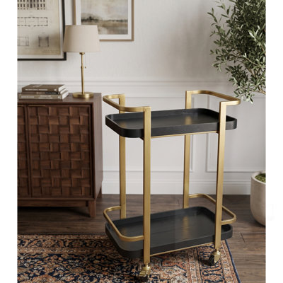 2-Tier Bar Cart with Shelves