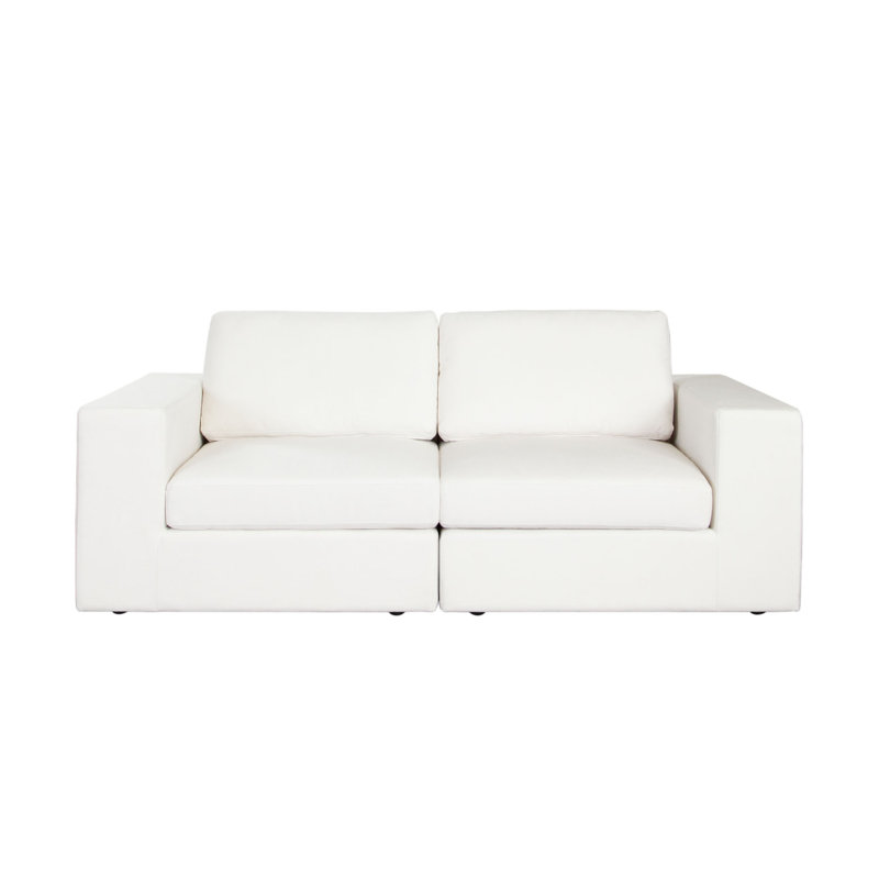 Lipi 2Pc Modular Sofa Set, Mist White, 82 Inch Solid Wood Frame