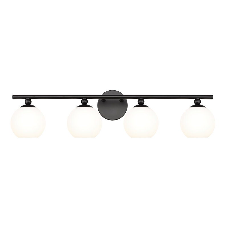 4 - Light Dimmable Vanity Light, Matte Black