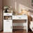 3-in-1 Vanity Desk With Flip Top Mirror And Hidden Storage
