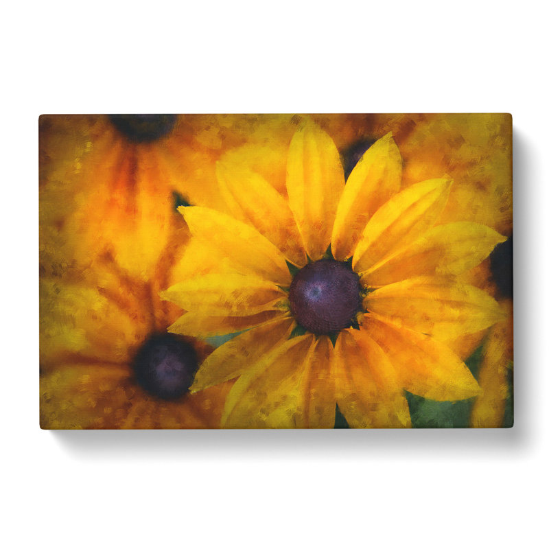 Yellow Coneflowers - Wrapped Canvas Print, 60cm H x 91cm W x 3cm D