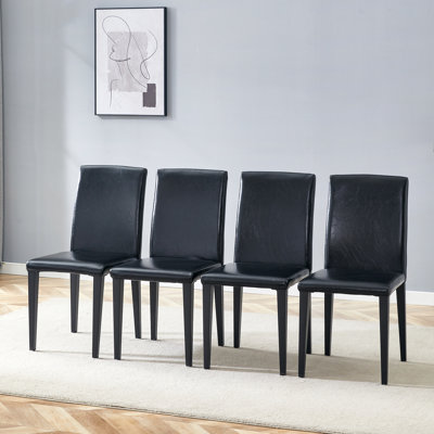 Chaise de salle à manger moderne Parsons avec pieds robustes en métal (ensemble de 4)