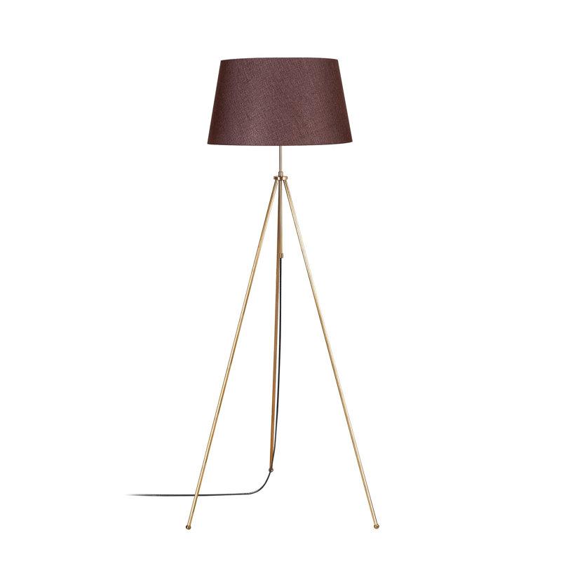 Lampe trépied 64,85 po Cawe, Brun, Or