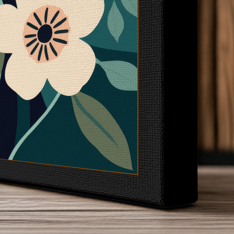 Blooming Botanica Botanical - Wrapped Canvas, 36x24 - 91.4 x 61.0 cm, Black Border