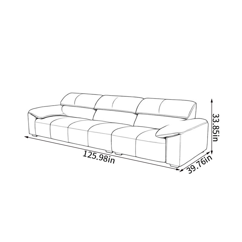 Canapé de bureau simple et luxueux, H 33,85 po x l 125,98 po x P 39,76 po, 5