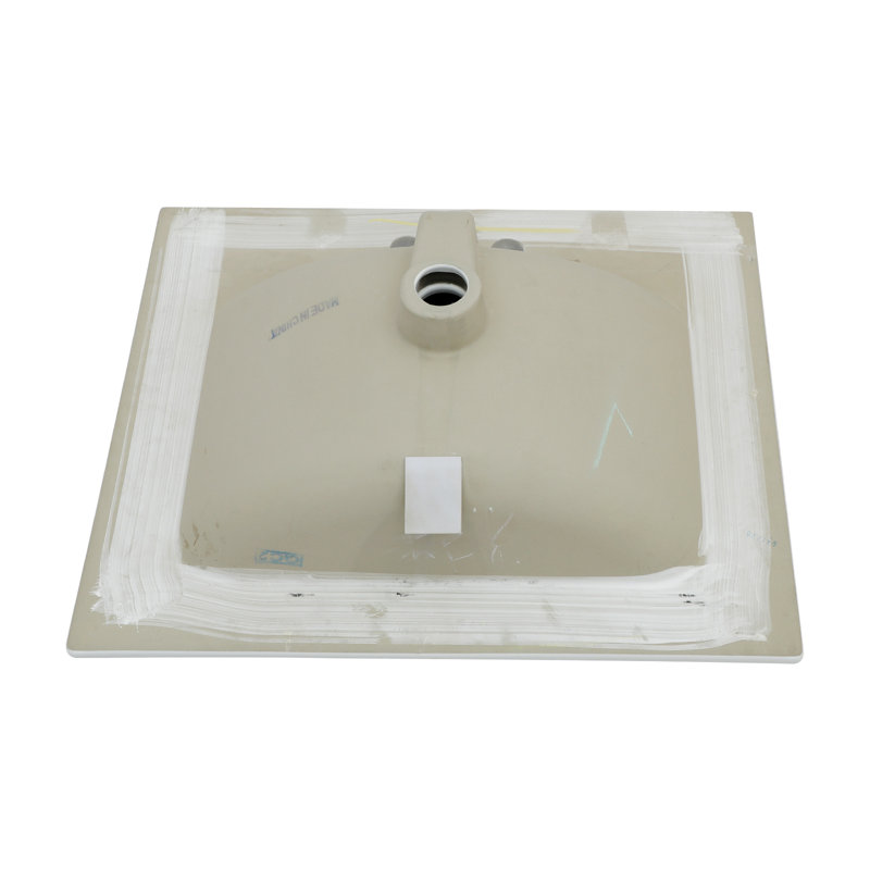 Plateau de meuble-lavabo simple blanc 24 po x 19,7 po avec 3 trous de robinet et trop-plein (lavabo seulement)