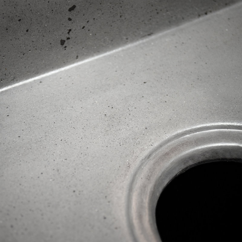 Ventana NativeStone Concrete 15" Square Kitchen/Bar Sink, Ash