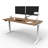 Skyscraper Electric Height Adjustable Standing Desk, Dual Motor and Digital Control with Memory, 60x30, Walnut Block Top with White Frame-1076506111-1191903530