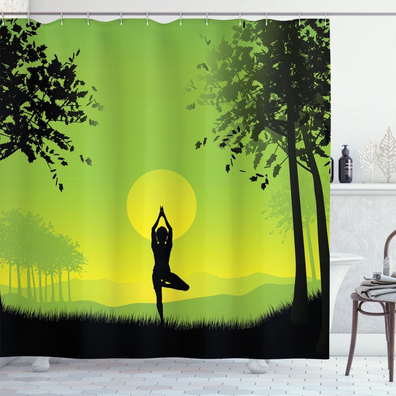 Shower Curtain with Hooks Included, 70" H x 69" W