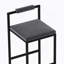 Tabourets de bar rembourrés de velours à hauteur de comptoir pour îlot de cuisine, ensemble de 2 chaises de salle à manger modernes avec repose-pieds et dossier (noir et gris)-1541939886