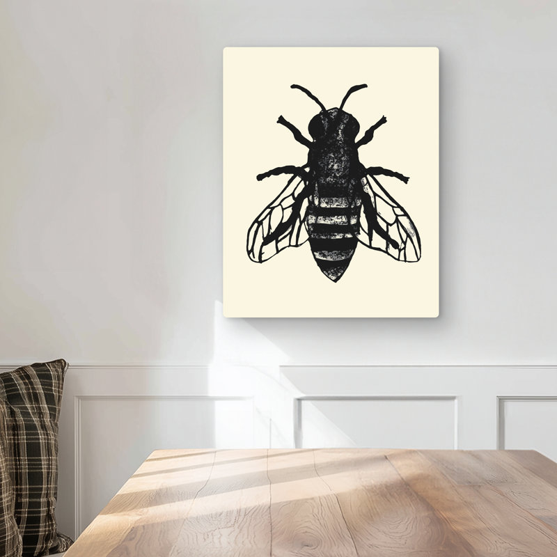 Bee - Beige Rustic Metal Print for Stylish Home Decor