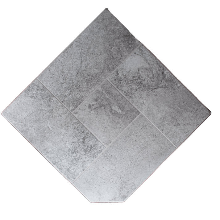 Coussin d'angle en coin - quartzite neige, H 2 po x l 36 po x P 36 po